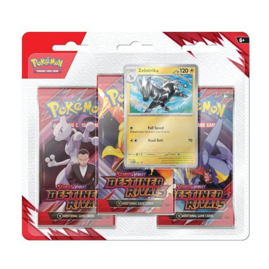 Pokémon Destined Rivals 3 Pack Blister - Zebstrika